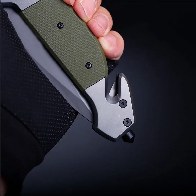 Sport si Outdoor - Camping - Cutite, bricege si accesorii - Cutite si bricege - Cutit pliabil tip briceag Foxter, 23 cm, otel inoxidabil, cu dispozitiv taiat centuri si spart geamuri - Infinity.ro