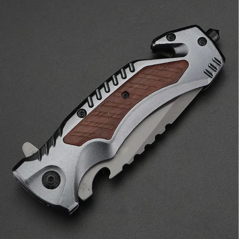 Sport si Outdoor - Camping - Cutite, bricege si accesorii - Cutite si bricege - Cutit pliabil Foxter, tip briceag, 23 cm, otel inoxidabil, cu dispozitiv taiat centuri si spart geamuri - Infinity.ro