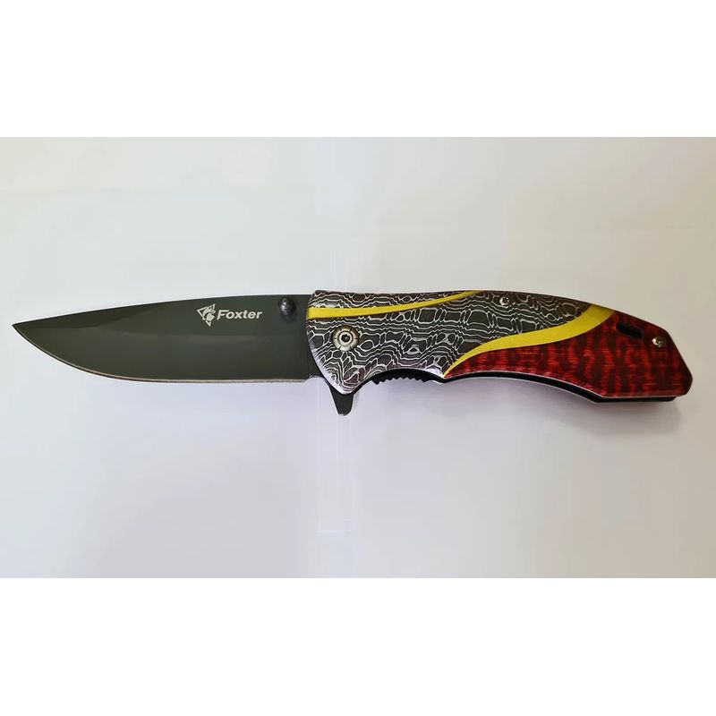 Sport si Outdoor - Camping - Cutite, bricege si accesorii - Cutite si bricege - Cutit tip briceag pliabil Foxter, 21 cm, otel inoxidabil, clema de agatare - Infinity.ro