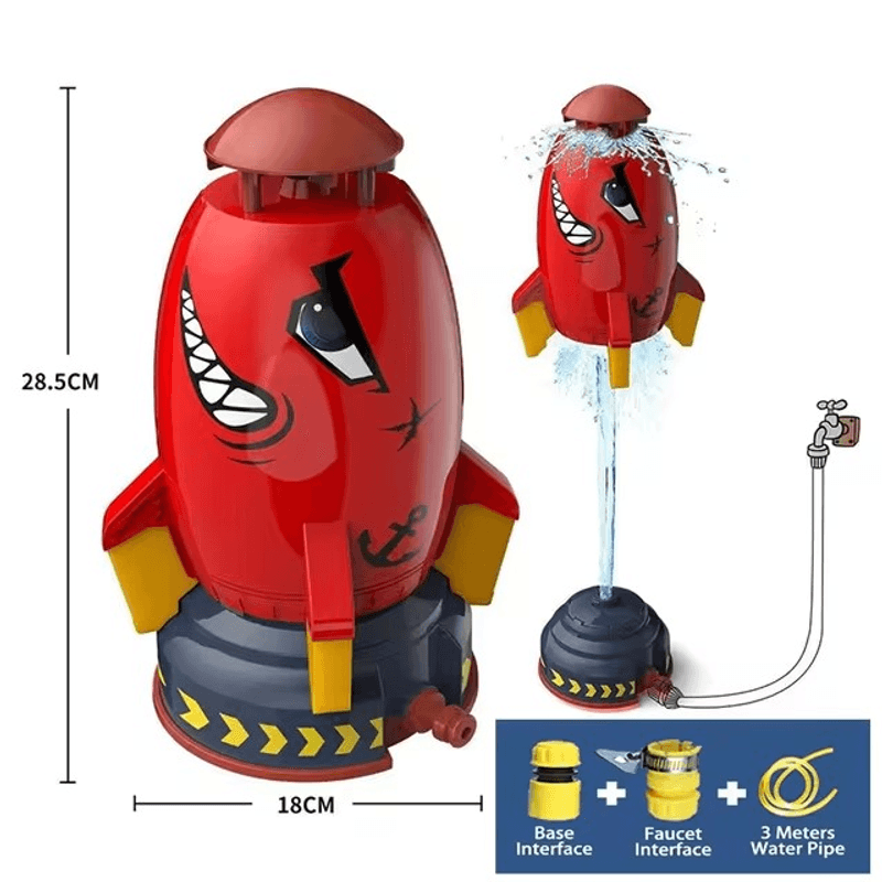 Jucarii, Copii si Bebe - Jucarii si jocuri - Jucarii & jocuri educative - Jucarii interactive - Stropitor de gradina cu racheta, jucarie de gradina, dimensiuni 10,4x28,4cm, culoare Rosu ABYZ™ - Infinity.ro