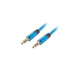 TV, Audio-Video si Foto - Accesorii TV si audio - Cabluri si adaptoare audio - Cablu audio Jack 3.5 mm tata-tata albastru panzat 1m Lanberg - Infinity.ro
