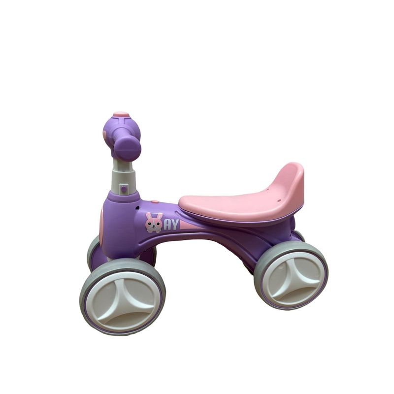 Sport si Outdoor - Ciclism - Biciclete pentru copii - Bicicleta Go Kart fara pedale cu roti silentioase Bunny, pentru copii, culoare mov, cu lumini - Infinity.ro