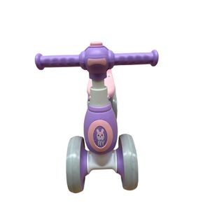 Bicicleta Go Kart fara pedale cu roti silentioase Bunny, pentru copii, culoare mov, cu lumini