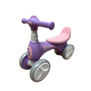 Bicicleta Go Kart fara pedale cu roti silentioase Bunny, pentru copii, culoare mov, cu lumini