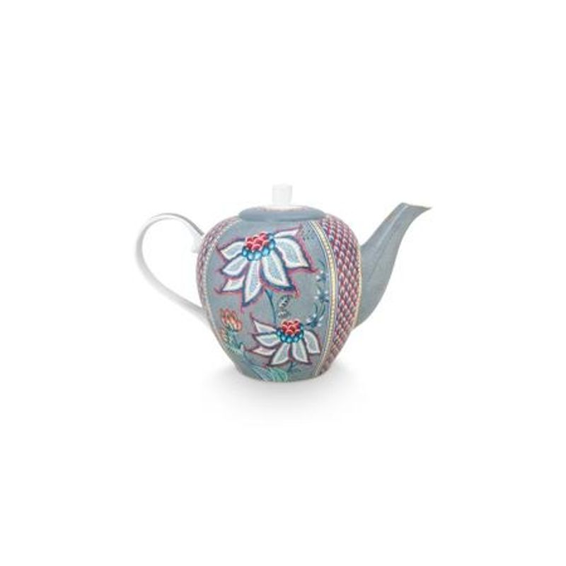 Casa si Gradina - Bucatarie si vesela - Vase pentru gatit - Ceainice si infuzoare - Ceainic din portelan, Pip Studio, Light Blue, 1.6l, colectia Flower Festival - Infinity.ro