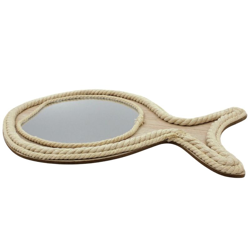 Casa si Gradina - Decoratiuni - Oglinzi - Oglinda in forma de peste cu rama din funie impletita, 40x25 cm, Gift Design - Infinity.ro