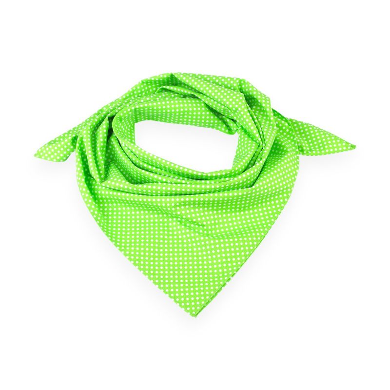 Fashion, accesorii si bijuterii - Femei - Accesorii femei - Esarfe si fulare femei - Esarfa din bumbac Crisalida, imprimeu buline, 65 x 65 cm, Verde - Infinity.ro