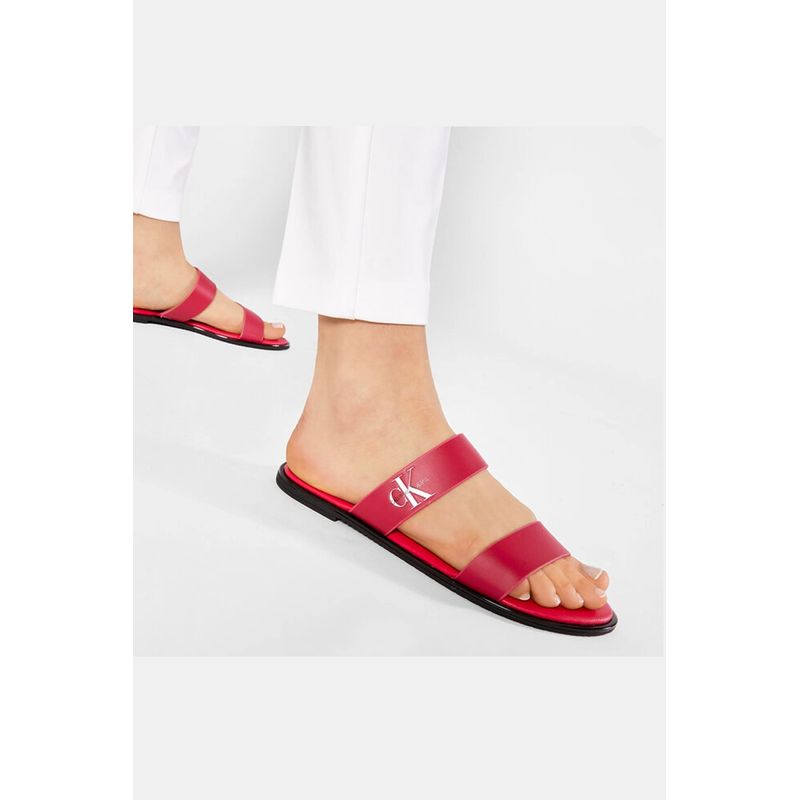 Fashion, accesorii si bijuterii - Femei - Incaltaminte femei - Slapi si papuci femei - Slapi dama Calvin Klein Jeans flat YW0YW00026 37 EU Fucsia - Infinity.ro