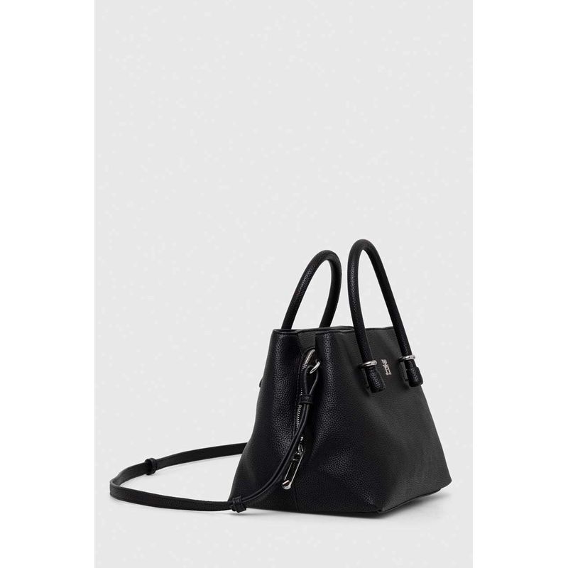 Fashion, accesorii si bijuterii - Femei - Accesorii femei - Genti si rucsacuri femei - Geanta dama Tommy Hilfiger Emblem Satchel AW0AW15224 Negru 36 x 22 x 19 cm - Infinity.ro