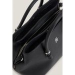 Fashion, accesorii si bijuterii - Femei - Accesorii femei - Genti si rucsacuri femei - Geanta dama Tommy Hilfiger Emblem Satchel AW0AW15224 Negru 36 x 22 x 19 cm - Infinity.ro