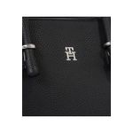 Fashion, accesorii si bijuterii - Femei - Accesorii femei - Genti si rucsacuri femei - Geanta dama Tommy Hilfiger Emblem Satchel AW0AW15224 Negru 36 x 22 x 19 cm - Infinity.ro