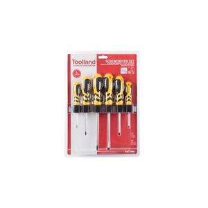 Set 6 surubelnite cu maner ergonomic galben Toolland
