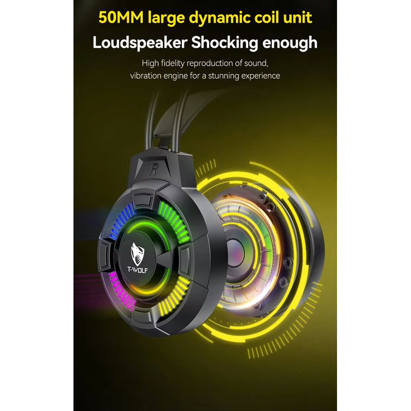 TV, Audio-Video si Foto - Portabile audio - Casti audio - Casti audio gaming cu microfon ajustabil omnidirectional, sunet 7.1, compatibil PC, Laptop, iluminare LED, control volum - Infinity.ro