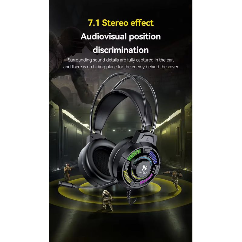 TV, Audio-Video si Foto - Portabile audio - Casti audio - Casti audio gaming cu microfon ajustabil omnidirectional, sunet 7.1, compatibil PC, Laptop, iluminare LED, control volum - Infinity.ro