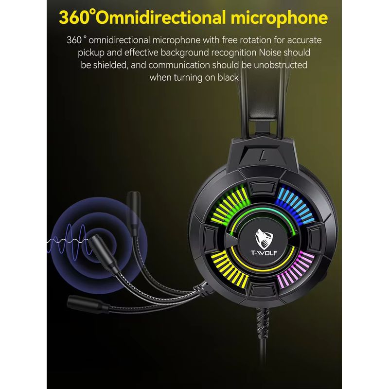 TV, Audio-Video si Foto - Portabile audio - Casti audio - Casti audio gaming cu microfon ajustabil omnidirectional, sunet 7.1, compatibil PC, Laptop, iluminare LED, control volum - Infinity.ro