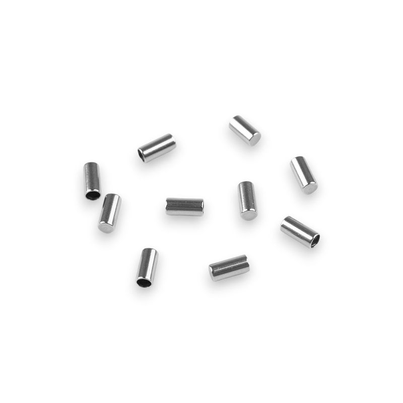 Casa si Gradina - Decoratiuni - DIY - Articole mercerie - Set 10 terminatii de lipit din otel inoxidabil Crisalida, diametru 2 mm, Argintiu - Infinity.ro