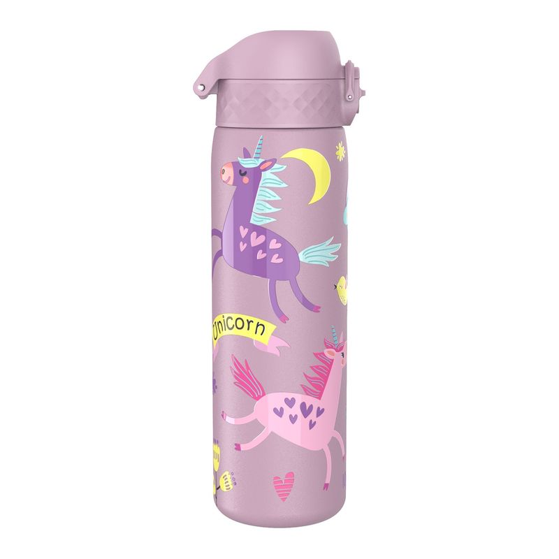 Casa si Gradina - Bucatarie si vesela - Cani si pahare - Sticle - Sticla apa pentru copii Slim, inox, 600ml, Unicorns - Ion8 - Infinity.ro