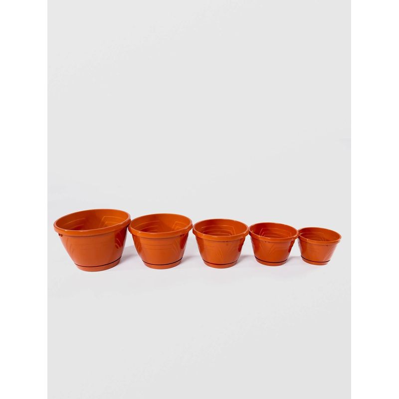 Casa si Gradina - Gradinarit si plante - Plante si ghivece - Ghivece si suporturi - Ghiveci Lux cu Tava, STERK, 24X16 cm, Plastic Maro - Infinity.ro