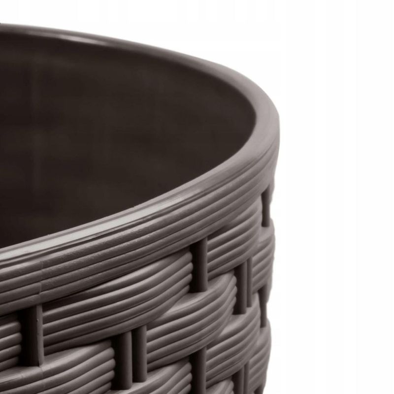 Casa si Gradina - Gradinarit si plante - Plante si ghivece - Ghivece si suporturi - Ghiveci decorativ de flori, Prosperplast, Rato, imitatie ratan, rotund, maro inchis, 30x27 cm - Infinity.ro