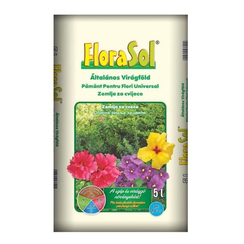 Casa si Gradina - Gradinarit si plante - Intretinere gradina - Pamant flori, ingrasaminte si pesticide - Pamant de flori universal, Florasol, pentru plante in ghiveci, 5 L - Infinity.ro