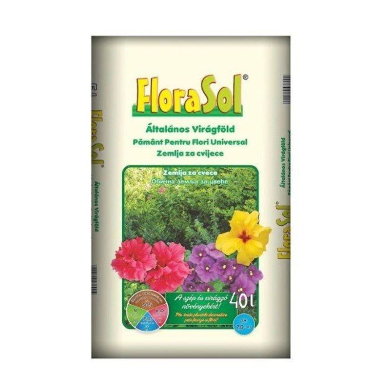 Casa si Gradina - Gradinarit si plante - Intretinere gradina - Pamant flori, ingrasaminte si pesticide - Pamant de flori universal, Florasol, pentru plante in ghiveci, 40 L - Infinity.ro