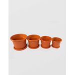Casa si Gradina - Gradinarit si plante - Plante si ghivece - Ghivece si suporturi - Ghiveci Model cu Tava, STERK, 20x16 cm, Plastic Maro - Infinity.ro