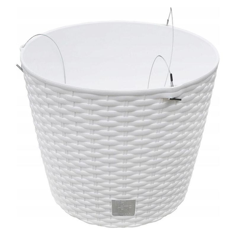 Casa si Gradina - Gradinarit si plante - Plante si ghivece - Ghivece si suporturi - Ghiveci decorativ cu lant, Prosperplast, Rato Round, rotund, alb, 25.6x21.9 cm - Infinity.ro