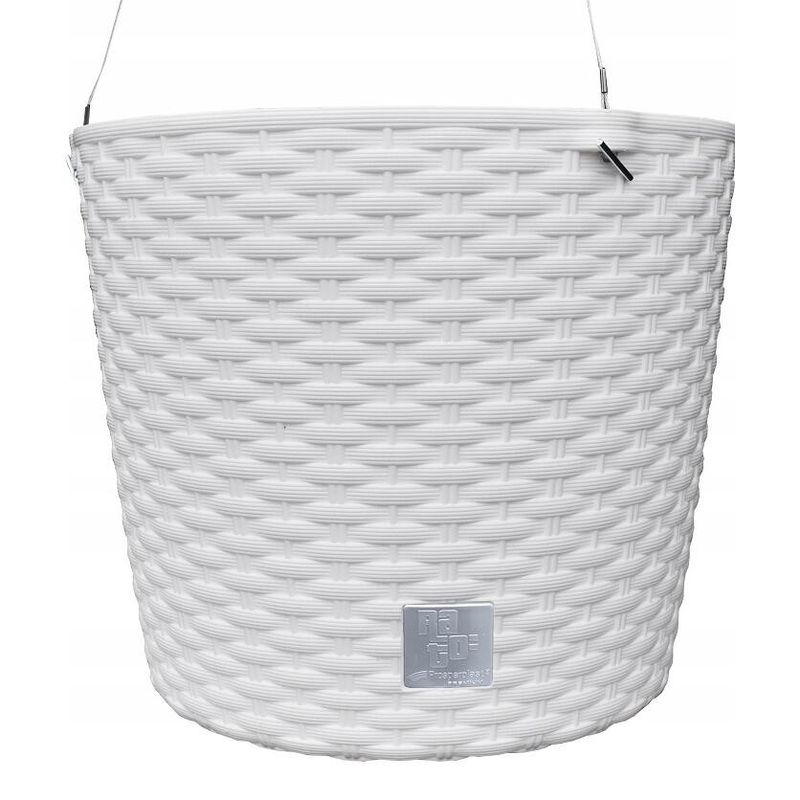 Casa si Gradina - Gradinarit si plante - Plante si ghivece - Ghivece si suporturi - Ghiveci decorativ cu lant, Prosperplast, Rato Round, rotund, alb, 25.6x21.9 cm - Infinity.ro