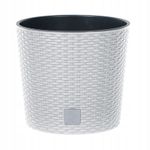 Casa si Gradina - Gradinarit si plante - Plante si ghivece - Ghivece si suporturi - Ghiveci decorativ de flori, Prosperplast, Rato Round, rotund, alb, 20x19 cm - Infinity.ro