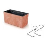 Casa si Gradina - Gradinarit si plante - Plante si ghivece - Ghivece si suporturi - Jardiniera decorativa, suport metalic, maro, 58x18x19.5 cm, Urbi Case Beton Effect W - Infinity.ro