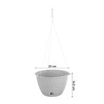 Casa si Gradina - Gradinarit si plante - Plante si ghivece - Ghivece si suporturi - Ghiveci decorativ, rotund,​​​​​​​ gri, 23x14.5 cm, Splofy WS - Infinity.ro