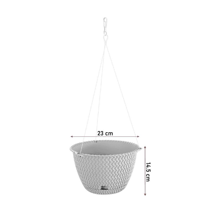 Casa si Gradina - Gradinarit si plante - Plante si ghivece - Ghivece si suporturi - Ghiveci decorativ, rotund,​​​​​​​ gri, 23x14.5 cm, Splofy WS - Infinity.ro