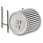 Casa si Gradina - Gradinarit si plante - Plante si ghivece - Ghivece si suporturi - Ghiveci pentru flori Luxury cu suport metalic, 12,5, Inaltime 12 cm, Alb cu Negru, Model cu Dungi Verticale - Infinity.ro