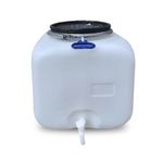 Casa si Gradina - Bucatarie si vesela - Organizare si depozitare bucatarie - Butoaie - Bidon Rezervor 100 litri, Sterk Plastic, patrat cu cerc metalic si robinet, 50x50x50 cm, plastic alb sau albastru - Infinity.ro