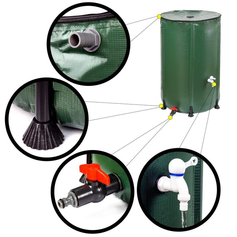 Casa si Gradina - Bucatarie si vesela - Organizare si depozitare bucatarie - Butoaie - Rezervor 500 L cu robinet pentru apa de ploaie, pliabil - Infinity.ro