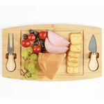 Casa si Gradina - Bucatarie si vesela - Vesela si tacamuri - Platouri de bucatarie - Set platou de branzeturi cu 2 ustensile pentru servire, Dreptunghiular, din lemn, dimensiuni 33x19x1.5 cm ABYZ™ - Infinity.ro