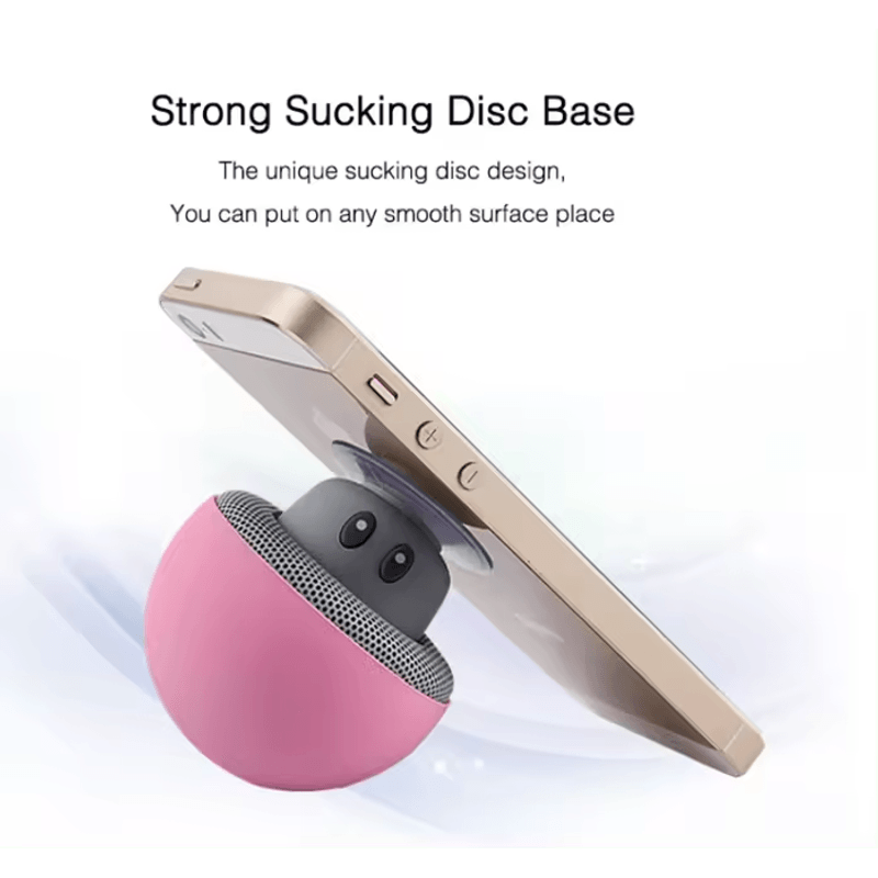 TV, Audio-Video si Foto - Portabile audio - Boxe portabile - Boxa porabila bluetooth mini in forma de ciuperca cu ventuza dimesiuni 55x55mm culoare Roz ABYZ™ - Infinity.ro