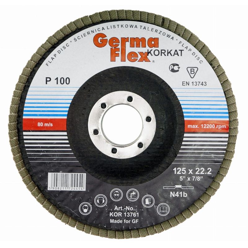 Casa si Gradina - Constructii - Scule electrice si accesorii - Accesorii polizare si slefuire - Abraziv/smirghel lamelar frontal, P100, 125 mm, Germa Flex - Infinity.ro