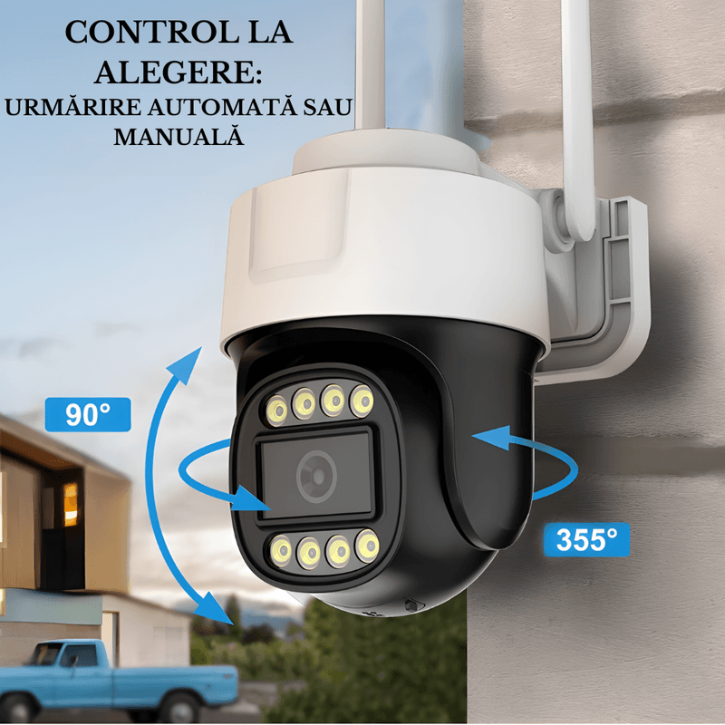 Casa si Gradina - Electrice - Smart Home - Camere de supraveghere - Camera de Supraveghere Ultra HD 4K/2K Exterior/Interior, Wi-Fi 2.4Ghz si 5Ghz, 360°, LED, Detectarea Miscarii - Infinity.ro