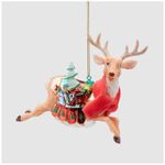 Casa si Gradina - Decoratiuni - Decoratiuni de sezon - Ornament brad Ren cu fular rosu, 12 cm, multicolor - Infinity.ro