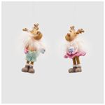 Casa si Gradina - Decoratiuni - Decoratiuni de sezon - Set 2 ornamente brad model Ren baiat si fata, 11 cm, multicolor - Infinity.ro