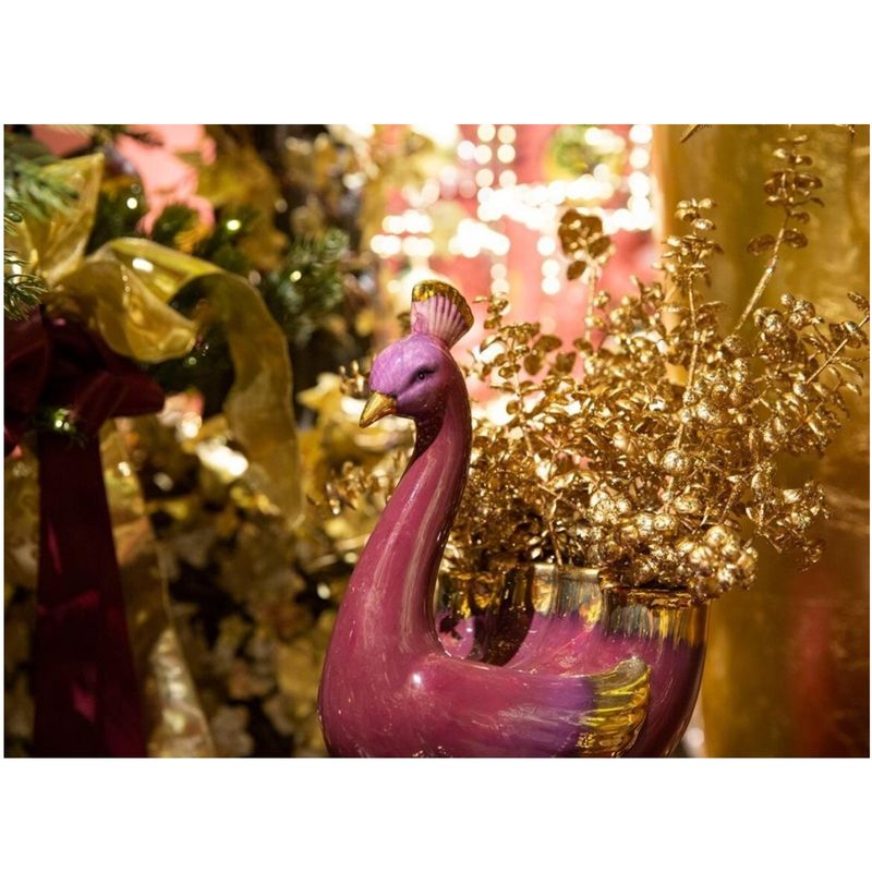 Casa si Gradina - Decoratiuni - Decoratiuni de sezon - Decoratiune brad ramura Eucalipt Glitter, 60 cm, auriu - Infinity.ro