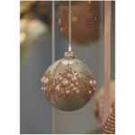 Casa si Gradina - Decoratiuni - Decoratiuni de sezon - Glob brad Craciun cu perle si sclipici, 8 cm, auriu - Infinity.ro