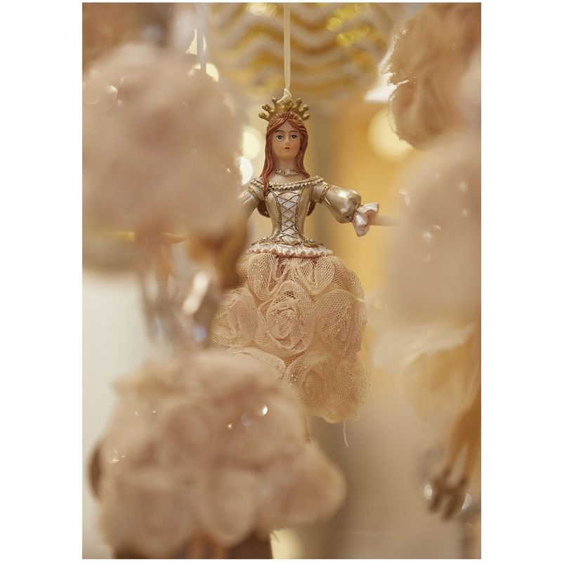 Casa si Gradina - Decoratiuni - Decoratiuni de sezon - Ornament brad balerina Chloe, 17 cm, champagne gold - Infinity.ro