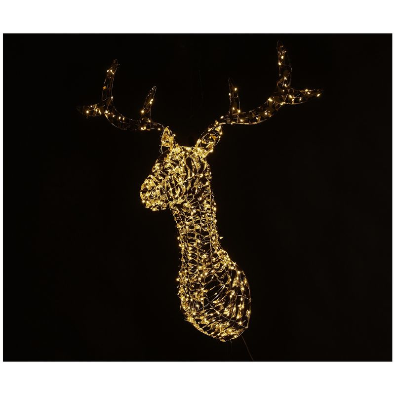 Casa si Gradina - Decoratiuni - Decoratiuni de sezon - Decoratiune perete pentru Craciun Ren cu microleduri, 75x60x30 cm - Infinity.ro