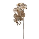 Casa si Gradina - Decoratiuni - Decoratiuni de sezon - Decoratiune brad ramura Orhidee Phalaenopsis Glitter, 85 cm, champagne gold - Infinity.ro