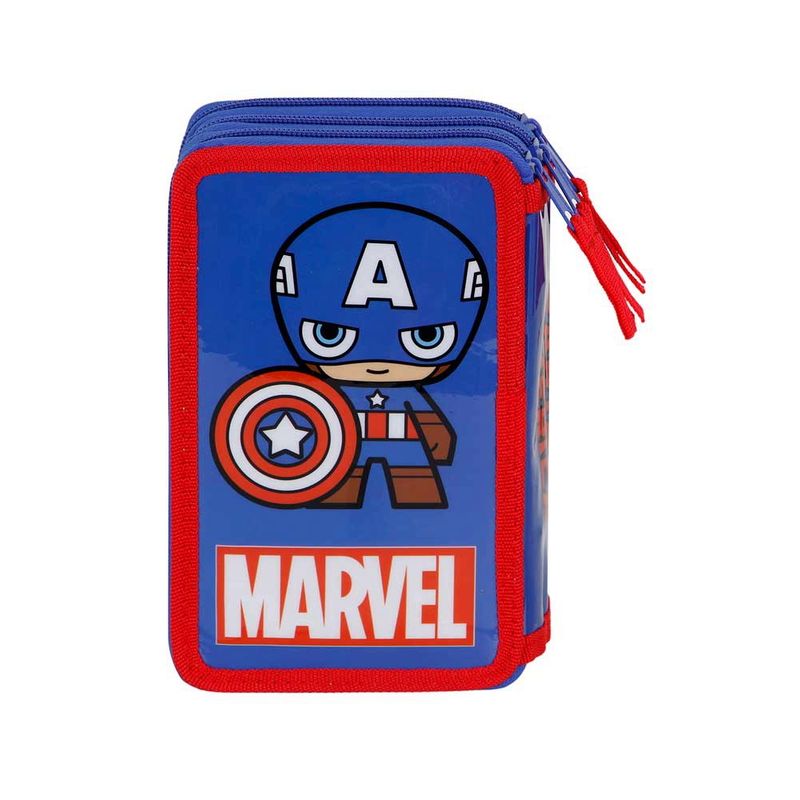 Carti si Birotica - Rechizite - Penare - Penar Captain America Glory , Echipat, 3 compartimente, 43 piese, 21 x 14 x 7 cm  Albastru - Infinity.ro