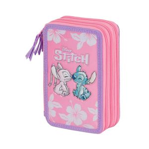 Penar Lilo e Stitch Pink, Echipat, 3 compartimente, 43 piese, 21 x 14 x 7 cm Roz