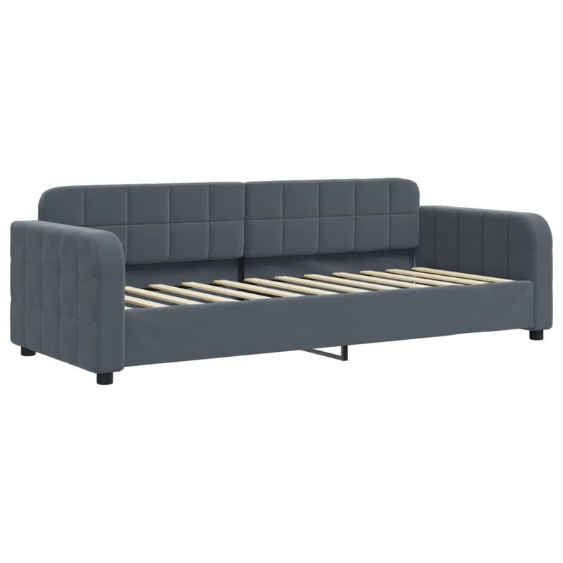 Casa si Gradina - Mobilier - Paturi si accesorii - Paturi - Pat de zi cu saltea, gri inchis, 80x200 cm, catifea - Infinity.ro