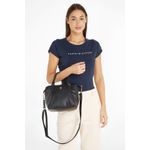 Fashion, accesorii si bijuterii - Femei - Accesorii femei - Genti si rucsacuri femei - Geanta dama Tommy Hilfiger Poppy Plus Small Tote AW0AW15592 Negru 28 x 22 x 15 cm - Infinity.ro